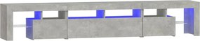 vidaXL betonszürke TV-szekrény LED lámpákkal 230x36,5x40 cm