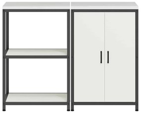 Konyhai Tároló Készlet polcokkal 2 pcs Fehér 120 x 50 x 92 cm