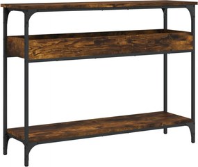 vidaXL füstös tölgy színű szerelt fa tálalóasztal polccal 100x29x75 cm