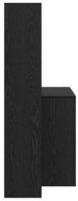 Asztal polcokkal Musta tammi 138.5 x 55 x 143 cm Faanyag