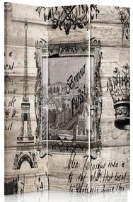 Gario Paraván Bonjour Paris Méret: 110 x 170 cm, Kivitelezés: Klasszikus paraván