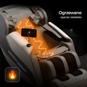 Fotel Masujący VX MAX Szary Ekoskóra Angielskie Menu