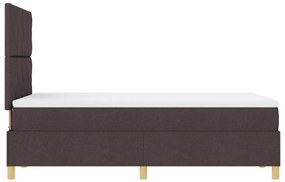 Box Spring Ágy Matraccal Sötétbarna Kisebb Dupla Szövet