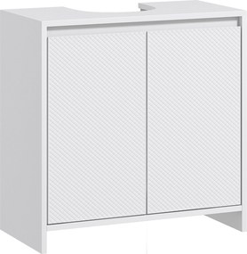 HOMCOM Mosdó Alatti Szekrény Modern Fürdőszobai Szekrény Polccal Tipover Elleni Talppal 40 kg Teherbírás 60x30x60 cm Fehér | Aosom