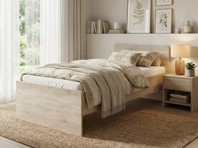 Ágy ELISA 90 x 200 cm, sonoma tölgy Matrac: SOMMERA 18 cm matraccal, Ágyrács: Deszkás ágyráccsal