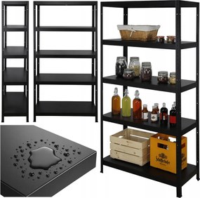 Tárolószekrény fém acél polc 180x90x40 130 kg/p fekete