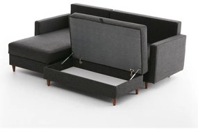 Antracitszürke sarokkanapé (bal oldali) Eva – Balcab Home