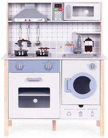 Fa játékkonyha hangokkal sütővel mosógéppel konyhai kiegészítőkkel led