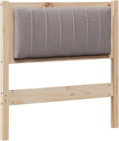 vidaXL Kárpitozott fejtámla fejtámlával Barna 80 cm Tömör fenyőfa