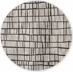 Fekete-krémszínű kerek kültéri-beltéri szőnyeg ø 200 cm Haringey Crouch – Ted Baker