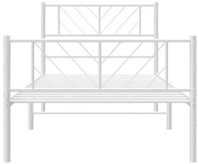 fehér fém ágykeret fej- és lábtámlával 100x200 cm