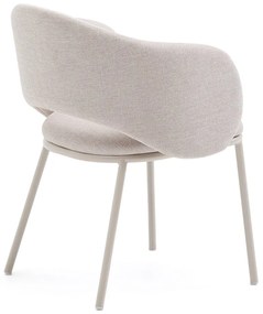 Krémszínű kárpitozott étkezőfotel Maina – Kave Home