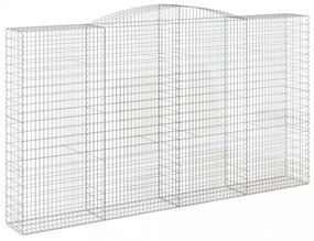 6 db íves horganyzott vas gabion kosár 400x50x220/240 cm