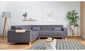 Szürke kinyitható-tárolóhelyes sarokkanapé (bal oldali-L alakú) Classy Sophie – Miuform