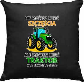 Boldogság párna Traktor Farmer Fekete