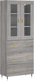 vidaXL szürke sonoma szerelt fa magasszekrény 69,5 x 34 x 180 cm