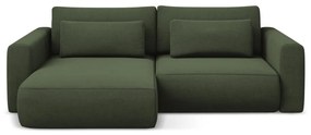 Khaki kinyitható-tárolóhelyes sarokkanapé (bal oldali-heverő résszel) Kapua – Makamii