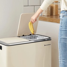 Fém pedálos soft close szemetes,15 db szemeteszsákkal, felhőfehér