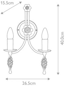 Elstead BY2-BLACK - Fali lámpa BELFRY 2xE14/60W/230V