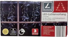 FĂŒggöny FĂŒzĂ©r 96 LED-es kĂŒltĂ©ri fĂ©nyfĂŒggöny 1,7m IP44 meleg fehĂ©r