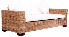 3-személyes természetes rattan kerti kanapé