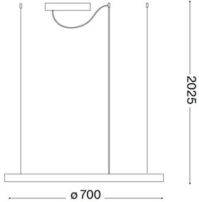 Ideal Lux - LED Dimmelhető csillár zsinóron ORACLE S LED/40W/230V 4000K átm. 70 cm fehér