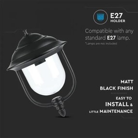 Kültéri csillár láncon 1xE27/60W/230V IP44 fekete