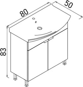 Purus mosdószekrény, 80 cm – TR785PNC1287