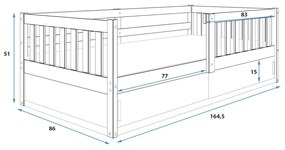 SMART gyerekágy 80x160 cm Fehèr - Fehèr