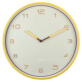 Karlsson 6013BY design falióra, sárga, átmérő: 40cm