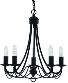 Searchlight 6345-5BK - Csillár láncon MAYOPLE 5xE14/60W/230V