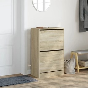 sonoma tölgy színű szerelt fa cipőszekrény 60 x 34 x 96,5 cm