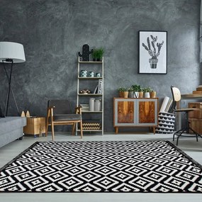 Helen fekete-fehér kétoldalas szőnyeg, 80 x 150 cm