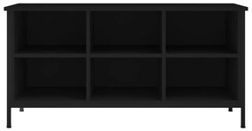 fekete szerelt fa cipőszekrény 100x35x50 cm