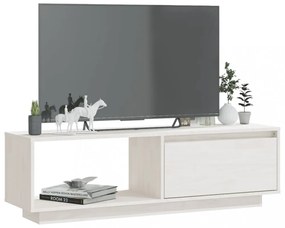fehér tömör fenyőfa TV-szekrény 110 x 30 x 33,5 cm
