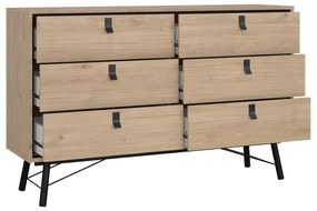 Natúr színű alacsony komód tölgyfa dekorral 153x95 cm Ry – Tvilum