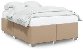 cappuccino színű műbőr ágykeret 140 x 200 cm