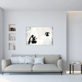 Kép - Telefon rajza Banksy stílusában (90x60 cm)