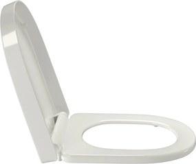 Fehér szögletes gyorskioldó WC-ülőke lassan csukódó fedéllel