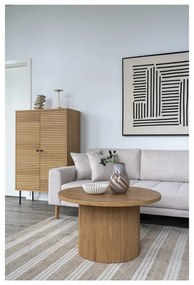 Natúr színű kerek dohányzóasztal nyárfa dekorral ø 80 cm Boavista – House Nordic