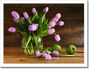 Poszterek keretben 40x30 Lila tulipánok