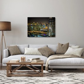 Éjszakai város képe (üvegen) (70x50 cm)