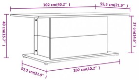 füstös tölgy színű fatermék dohányzóasztal 102x55,5x40 cm