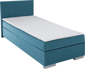 Boxspring ágy, egyszemélyes, azúrkék, 90x200, univerzális, ADARA