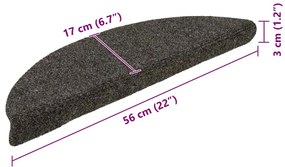 10 db antracit tűlyukasztott öntapadó lépcsővédő 56 x 17 x 3 cm