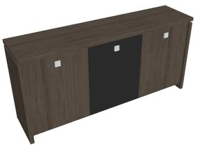 Verno alacsony szekrény 188 x 46 x 90 cm, kombinált ajtó, antracit tölgy / fekete