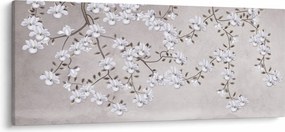 Kép - Virágok egy szürke tájon (120x50 cm)