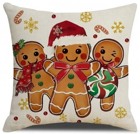 Karácsonyi párnahuzat GINGERJOY 45x45 cm, bézs