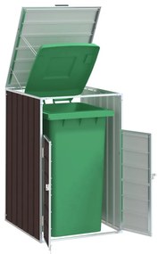 barna acél kerekes szemetes tároló 1 szemeteskukához 72 x 81 x 115 cm