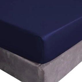 Pamut Gumis Lepedő 200x200+25 Sötétkék